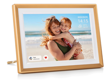ARZOPA Digitalni foto okvir D10-GOLD, 10,1", 32 GB, WiFi, zlatni